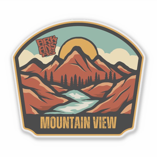 Pegatina Mountain View, Arkansas  (Anverso)