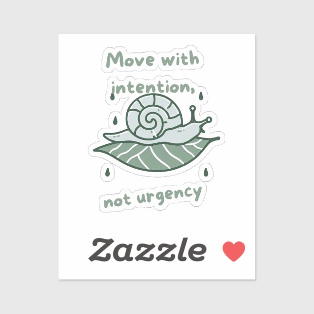 Pegatina Move with Intention – Snail Quote Art (Hoja)