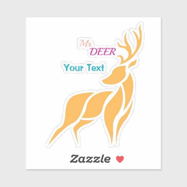 Pegatina Mr. Deer Graphic – Rustic Woodland Style (Hoja)