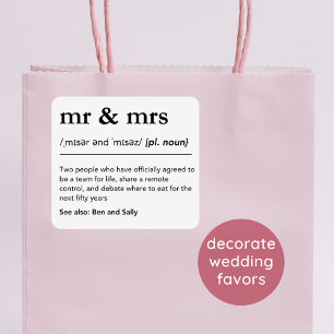 Pegatina Mr. & Mrs. Personalized Wedding Favorece el regalo