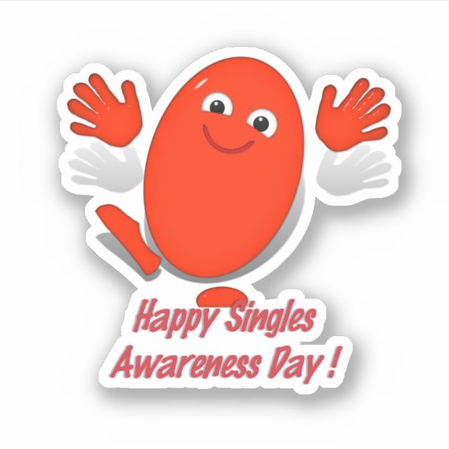 Pegatina Mr. (Ms.) Happy Singles Awareness Day (Anverso)