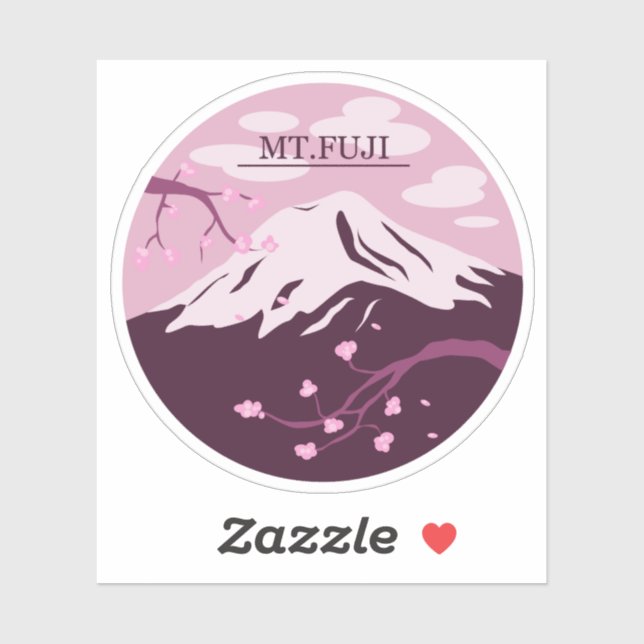 Pegatina Mt. Fuji (rosa) (Hoja)