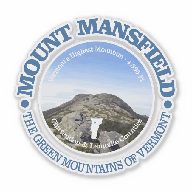 Pegatina Mt Mansfield (Anverso)