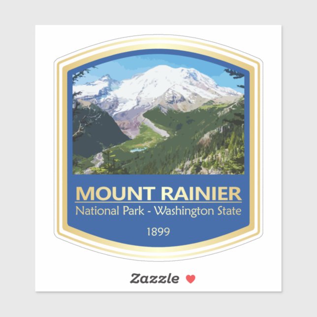 Pegatina Mt Rainier NP (PF1) (Hoja)