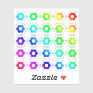 Pegatina Muchas Flores Coloridas Y Pequeñas Formas De Flor 