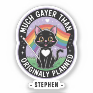 Pegatina Mucho Gayer - Gracioso gato negro lindo orgullo LG