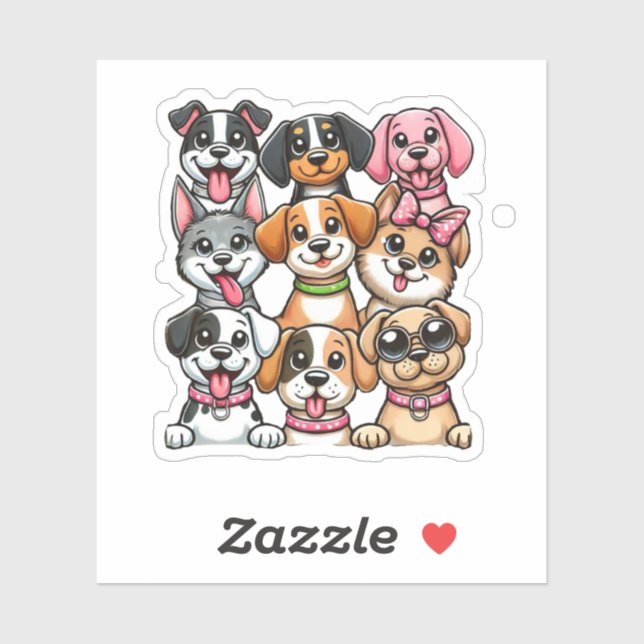 Pegatina Muchos cachorros (Hoja)