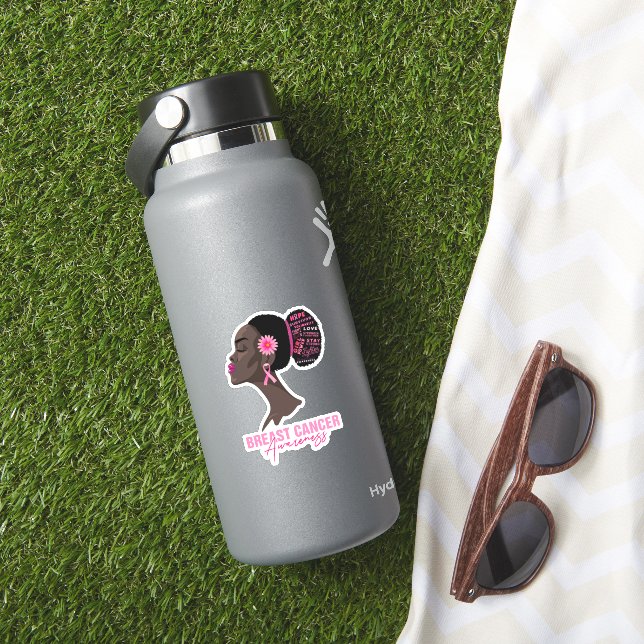 Pegatina Mujer afroamericana de concientización sobre el cá (HydroFlask Insitu)