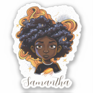 Pegatina Mujer celestial Starry Afro