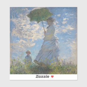 Pegatina Mujer con parasol Paisaje francés