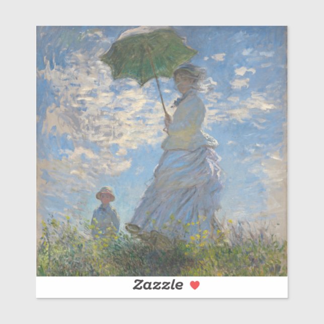 Pegatina Mujer con parasol | Paisaje francés (Hoja)