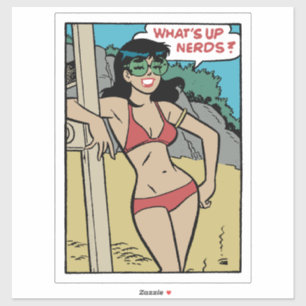 Pegatina Mujer en bikini de conejita de playa bronceada • ¿