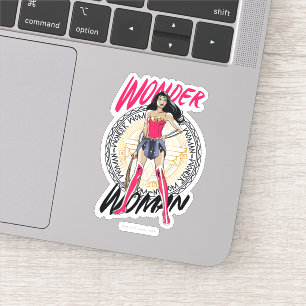 Pegatina Mujer Maravilla Con Emblema Tribal Griego