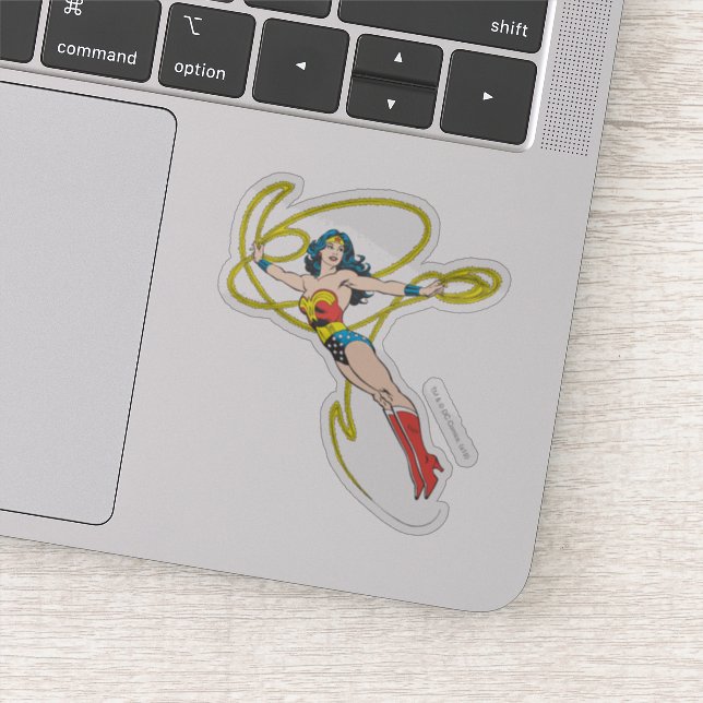 Pegatina Mujer Maravilla sostiene Lasso 4 (Detalle)