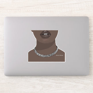 Pegatina Mujer negra Estética con plata (joyería) Grillz