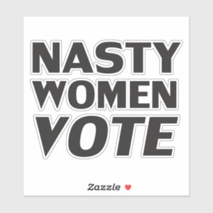 Pegatina "Mujeres desagradables votan" Cartas negras