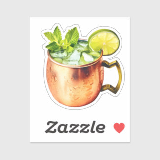 Pegatina Mule de Moscú con cal