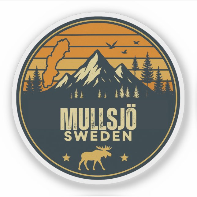 Pegatina Mullsjö, Suecia Sverige (Anverso)