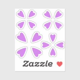 Pegatina multipropósito Pequeños corazones morados