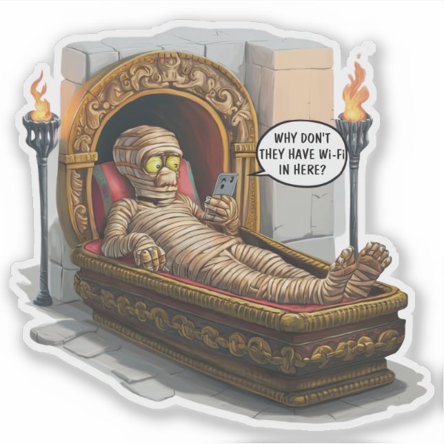 Pegatina Mummy divertida (Anverso)
