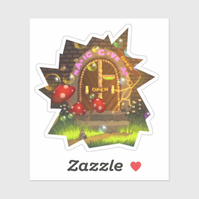 Pegatina Mundo Mágico Fantasía Abierta Sticker Cortado a Me (Hoja)