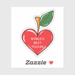 Pegatina mundo mejor maestro apple diversión