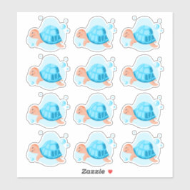 Pegatina Mundo submarino. Vida marina. Cute sea・turtle