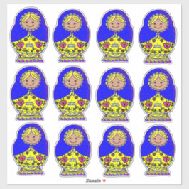 Pegatina Muñeca anidante de Ucrania,
