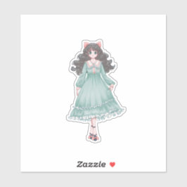 Pegatina Muñeca de niña anime pastel adorable estética vini
