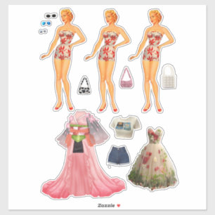 Pegatina Muñeca de papel