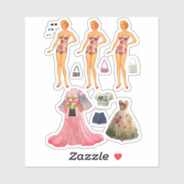 Pegatina Muñeca de papel