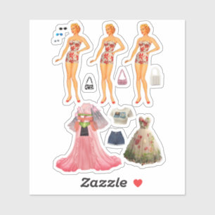 Pegatina Muñeca de papel