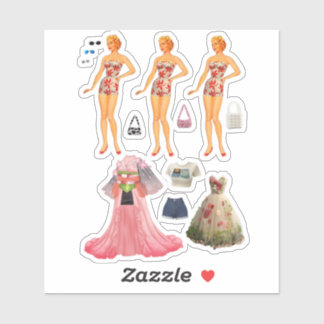 Pegatina Muñeca de papel