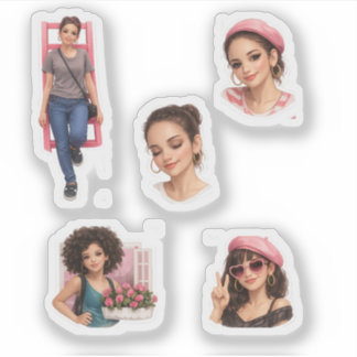 Pegatina Muñeca estética lujo suave - Paquete de moda Stick