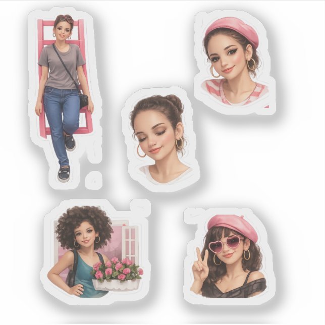 Pegatina Muñeca estética lujo suave - Paquete de moda Stick (Anverso)