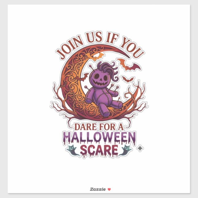 Pegatina Muñeca Voodoo Crescente de Halloween Atrevida Purp (Hoja)
