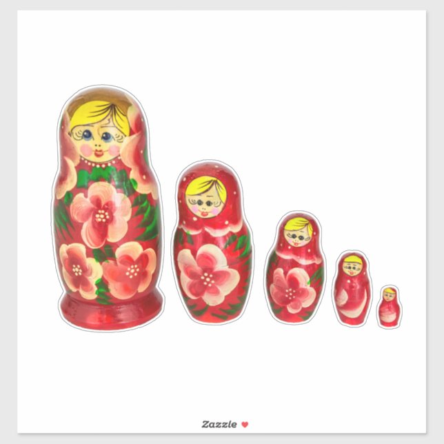 Pegatina Muñecas rusas de Matryoshka (Hoja)