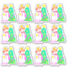 Muñeco de nieve con rosas y verdes