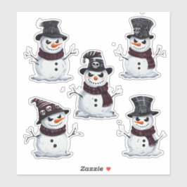 Pegatina Muñeco de nieve gótico