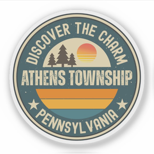 Pegatina Municipio de Athens, Pennsylvania (Anverso)