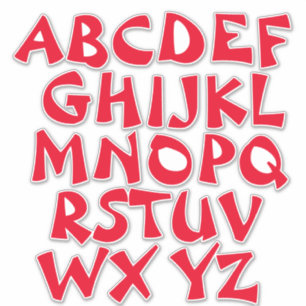 Pegatina Muro de los alfabetos blancos de las letras rojas