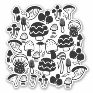 Pegatina Mushroom Black