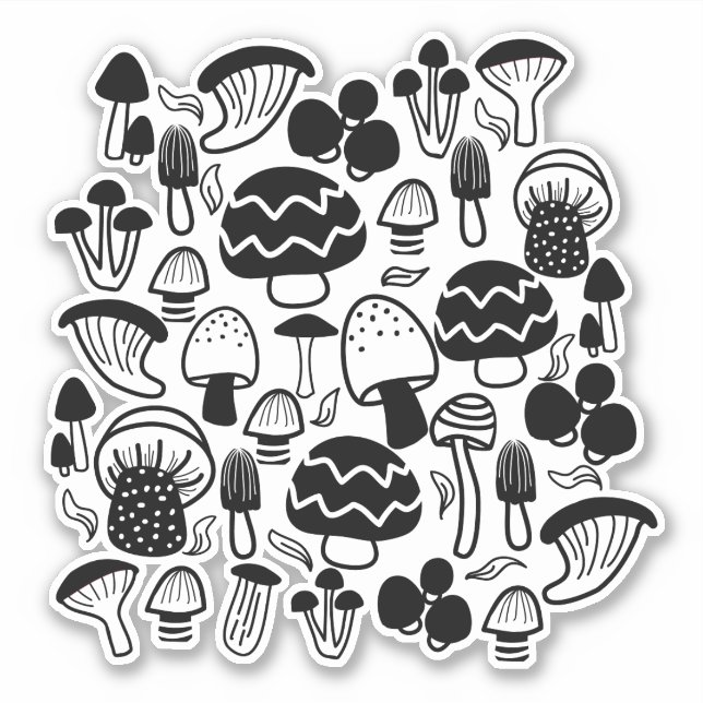 Pegatina Mushroom Black (Anverso)