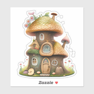 Pegatina Mushroom Fairy House