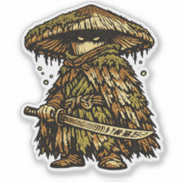 Pegatina Mushroom Ronin — Espíritu del Bosque Antiguo