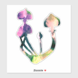 Pegatina Mushrooms acuarcolor
