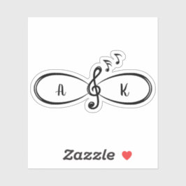 Pegatina Music Musical Notes Love Infinity Symbol Personali