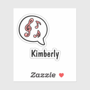 Pegatina Music Musical Notes Speech Bubble Comic Personaliz