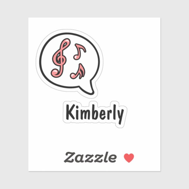 Pegatina Music Musical Notes Speech Bubble Comic Personaliz (Hoja)