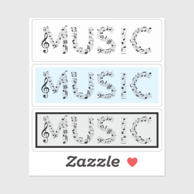 Pegatina Music Typography Sticker Set (Hoja)
